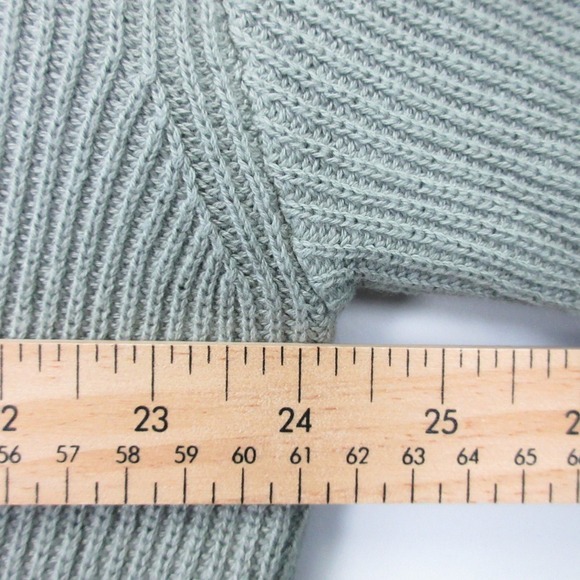 Abercrombie & Fitch Sweater Men XL Green Cotton Knit 1/4 Zip Ribbed NEW 594 - Picture 9 of 9